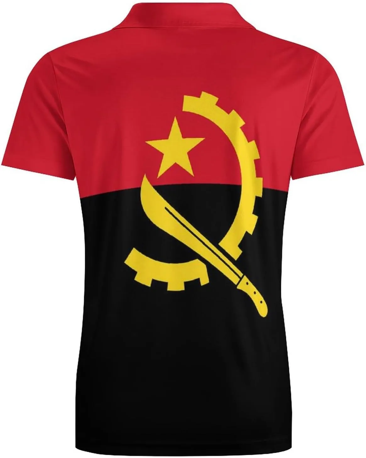 Angola Flag Men's Polo-Shirt Regular-Fit Short Sleeve Sports Quick Dry Golf Tennis T-Shirt