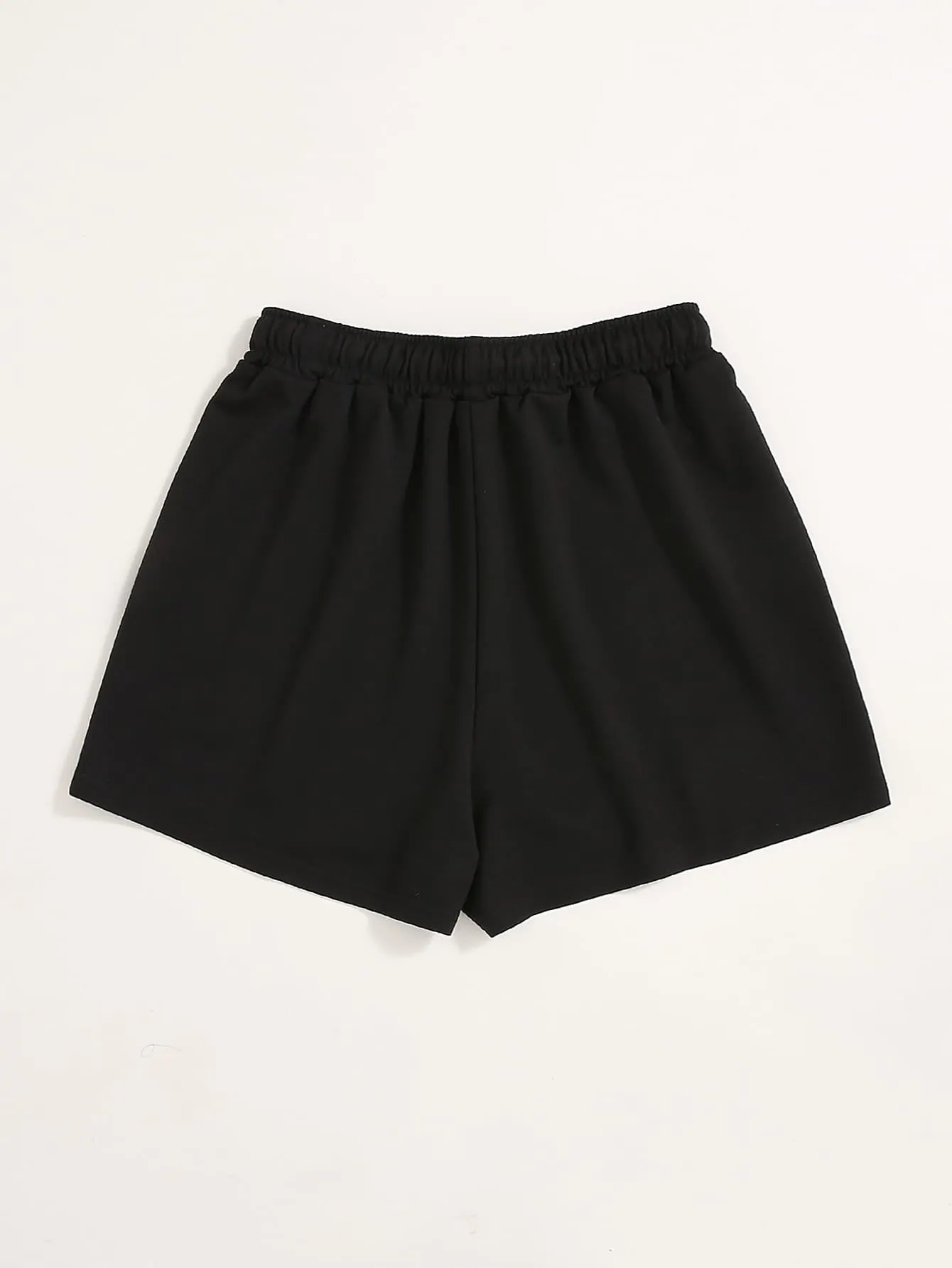 Casual Letter Drawstring Natural Women Shorts