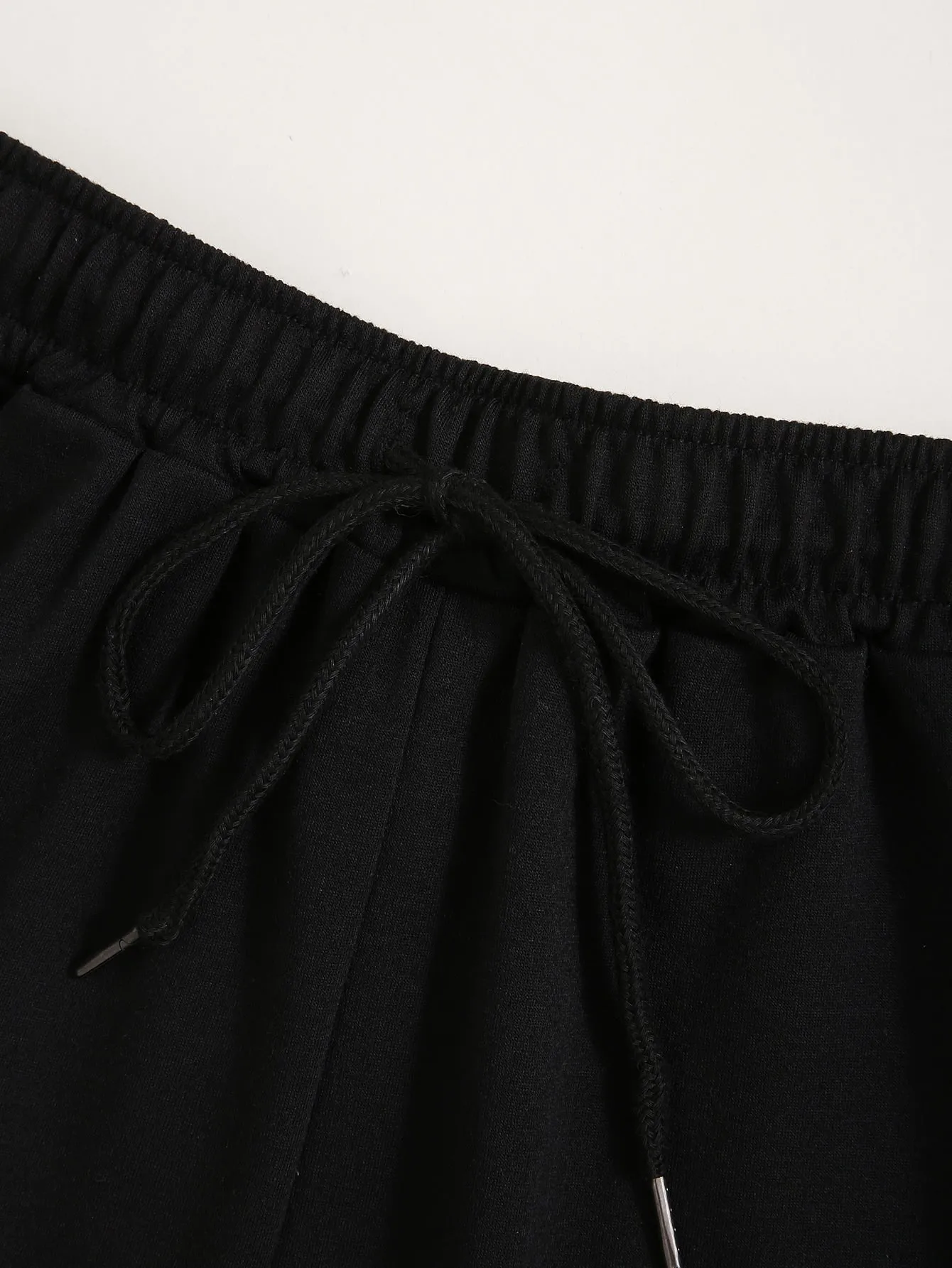 Casual Letter Drawstring Natural Women Shorts