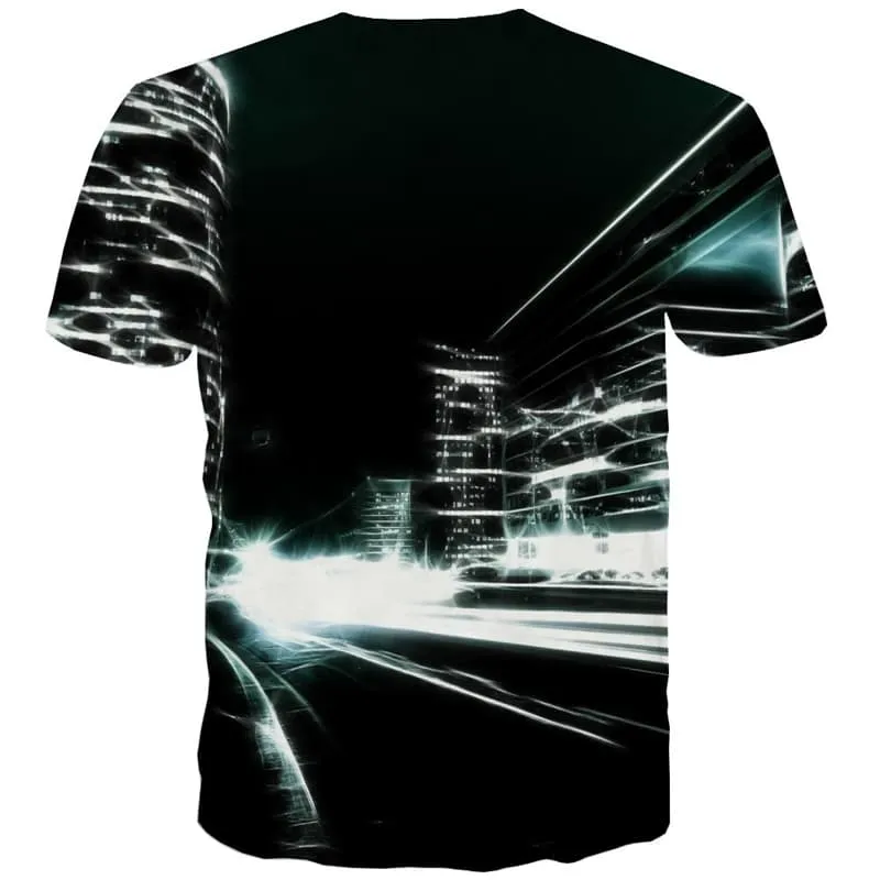 City T shirts Men Aurora Tshirt Printed Black Tshirts Casual Short Sleeve