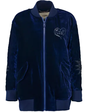 Embroidered Velvet Bomber