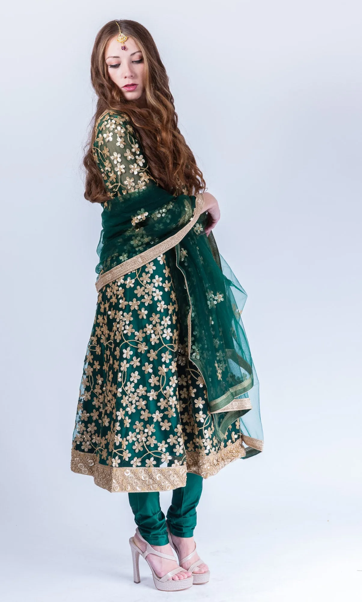 Fancy Heavy Embroidered Sacramento Green Salwar Kameez