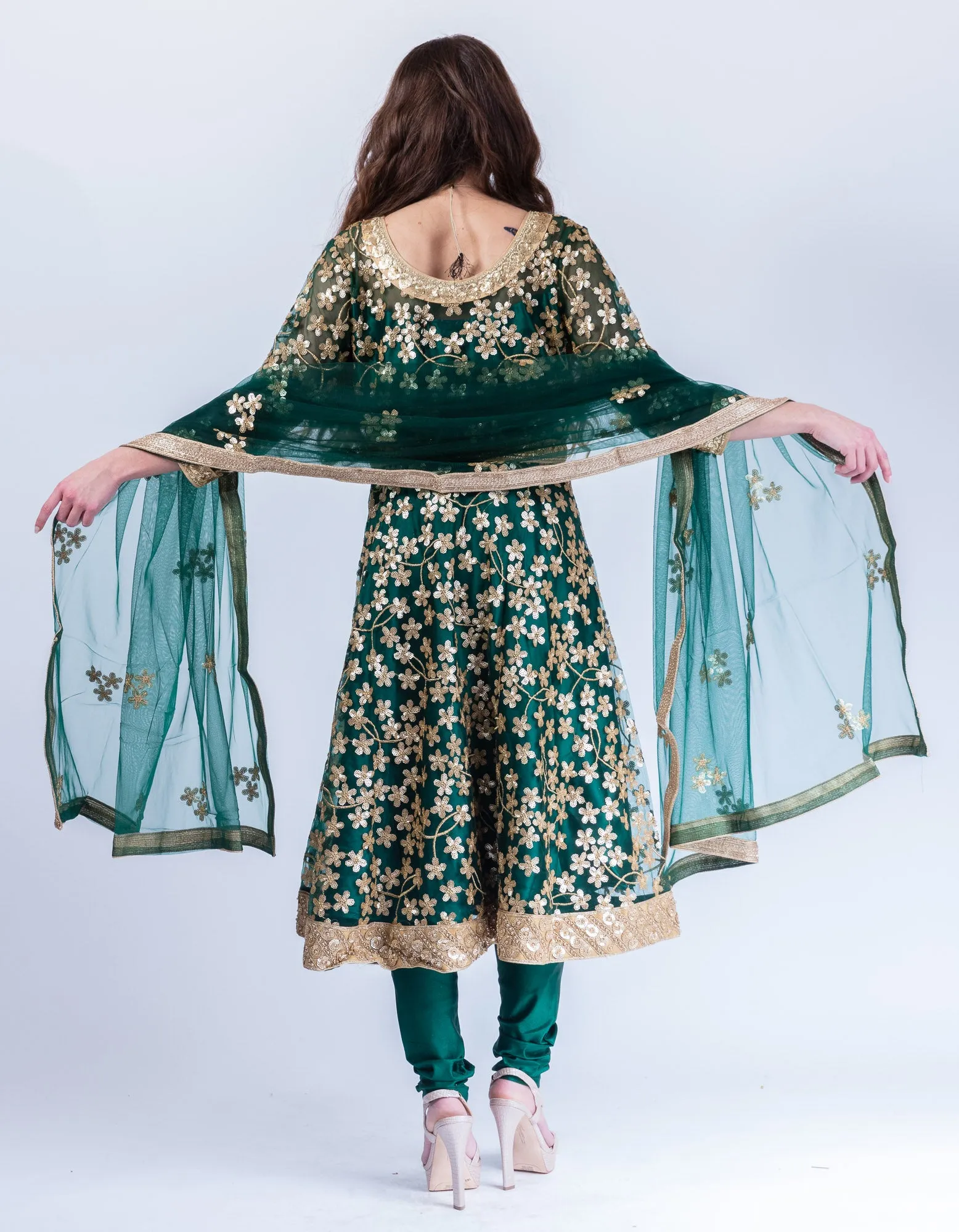 Fancy Heavy Embroidered Sacramento Green Salwar Kameez