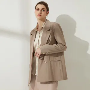 FashionSierra - Women's Blazer Classic Double Breasted Long Sleeve Coat