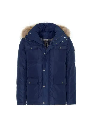 Faux shearling Detachable Hood Classic Style Men's Winter Jacket