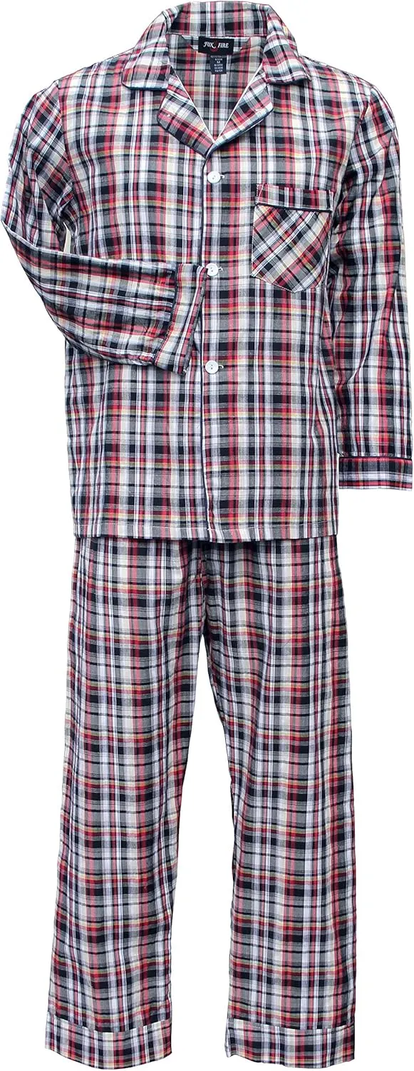Foxfire Sleepwear Plaid Long Sleeve Long Leg Pajama Set