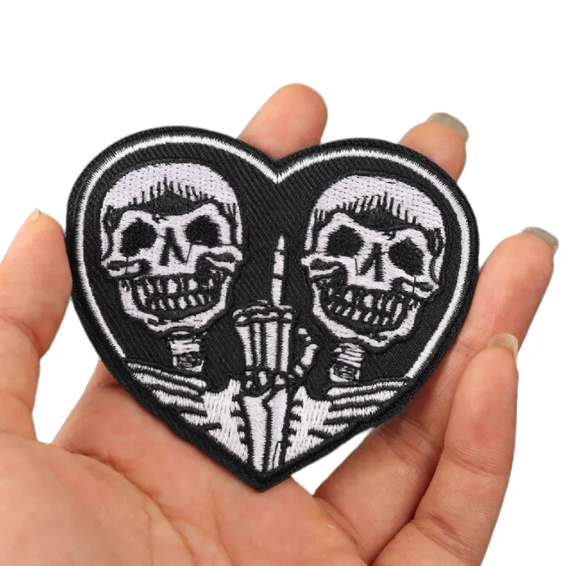 Fusible Patch Of Two Skeleton Pattern For Clothing / Unisex Accessory For Jackets