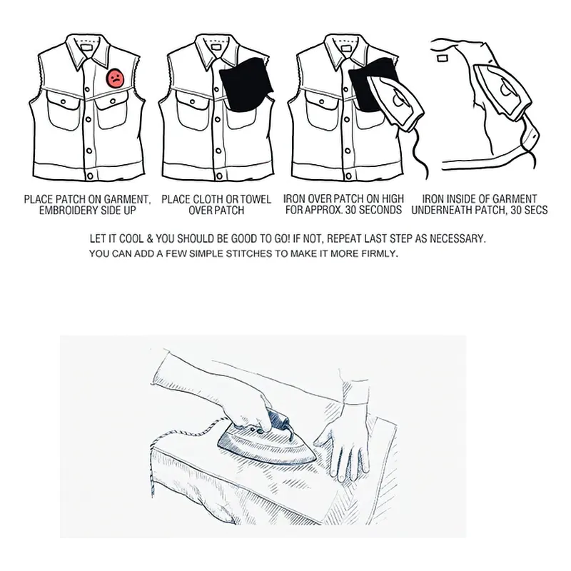 Fusible Patch Of Two Skeleton Pattern For Clothing / Unisex Accessory For Jackets