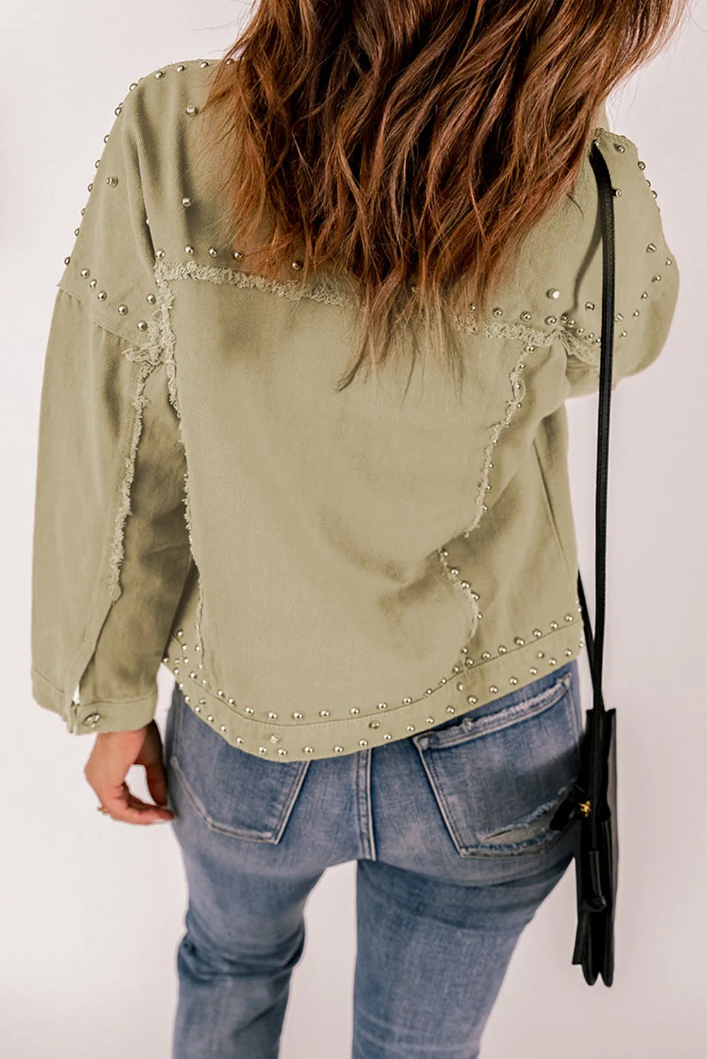 Khaki Rivet Boho Jacket