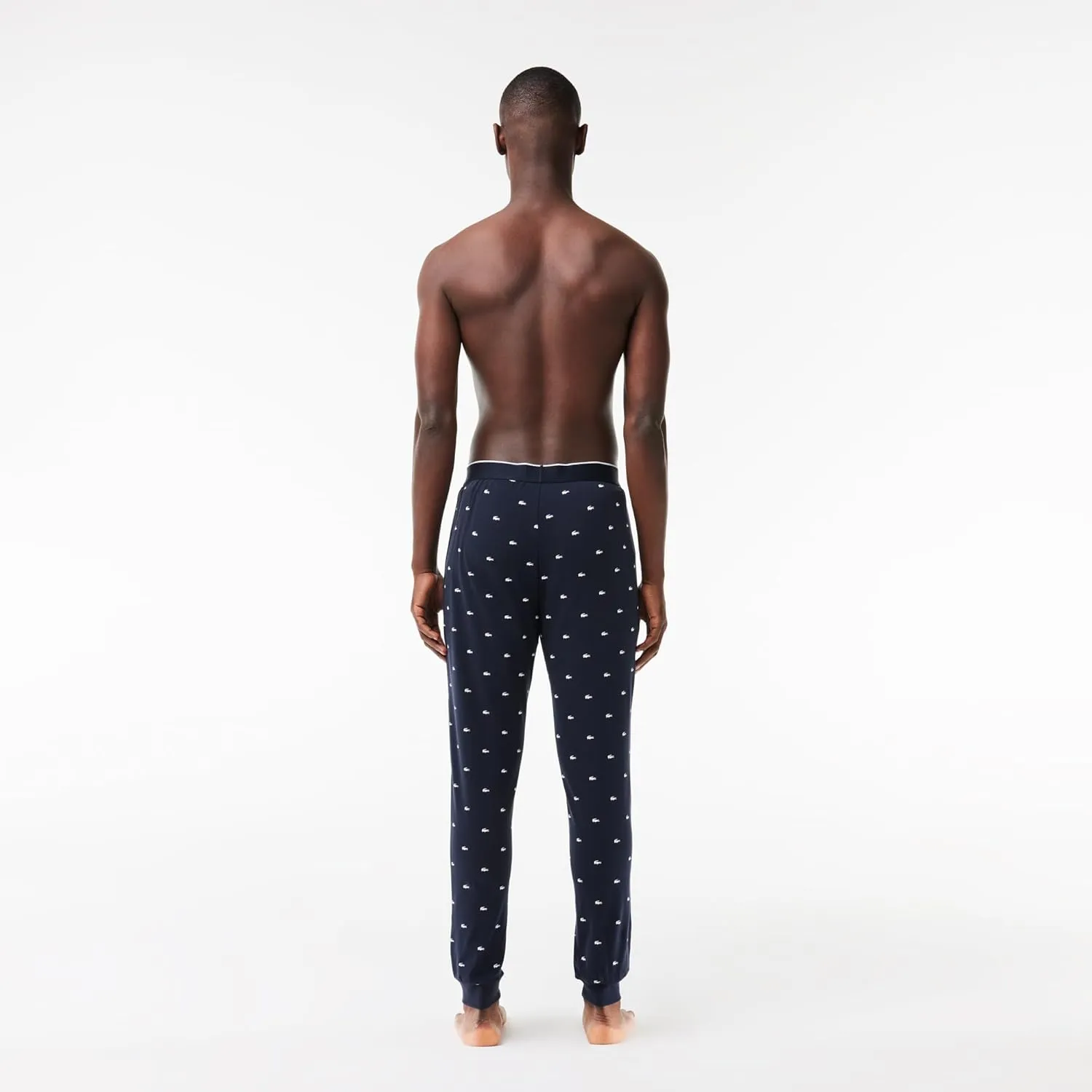 Lacoste Men's Croc Pattern Stretch Cotton Pajama Pants