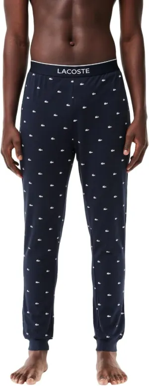 Lacoste Men's Croc Pattern Stretch Cotton Pajama Pants