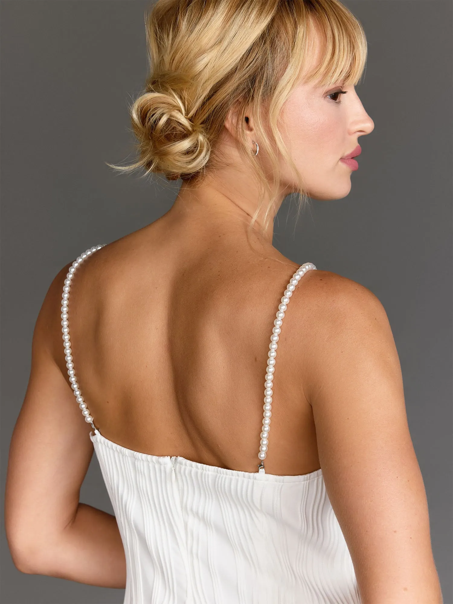Lena Pearl Strap Ripple Textured Midi Dress - Brands We Love