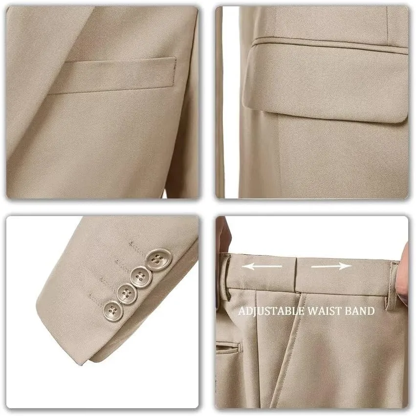 Men's Suit 3 Pieces Slim Fit Wedding Suit for Men Formal Prom Tuxedo Bussiness Suit Jacket Vest Pants with Tie