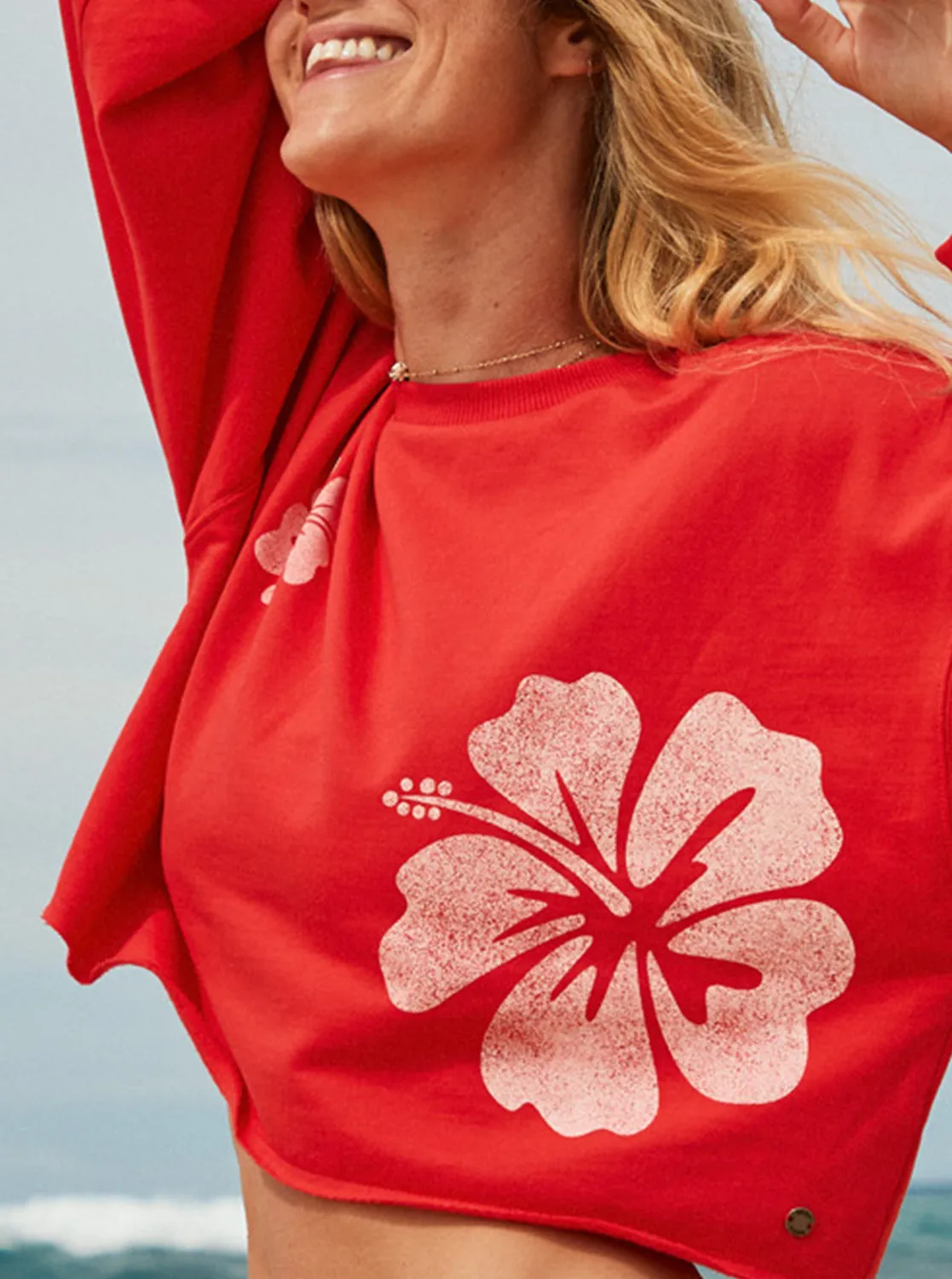 Morning Hike Crop Crew Neck Sweatshirt - Bittersweet