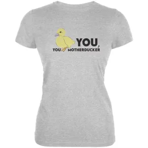 Mother Ducker Heather Grey Juniors Soft T-Shirt