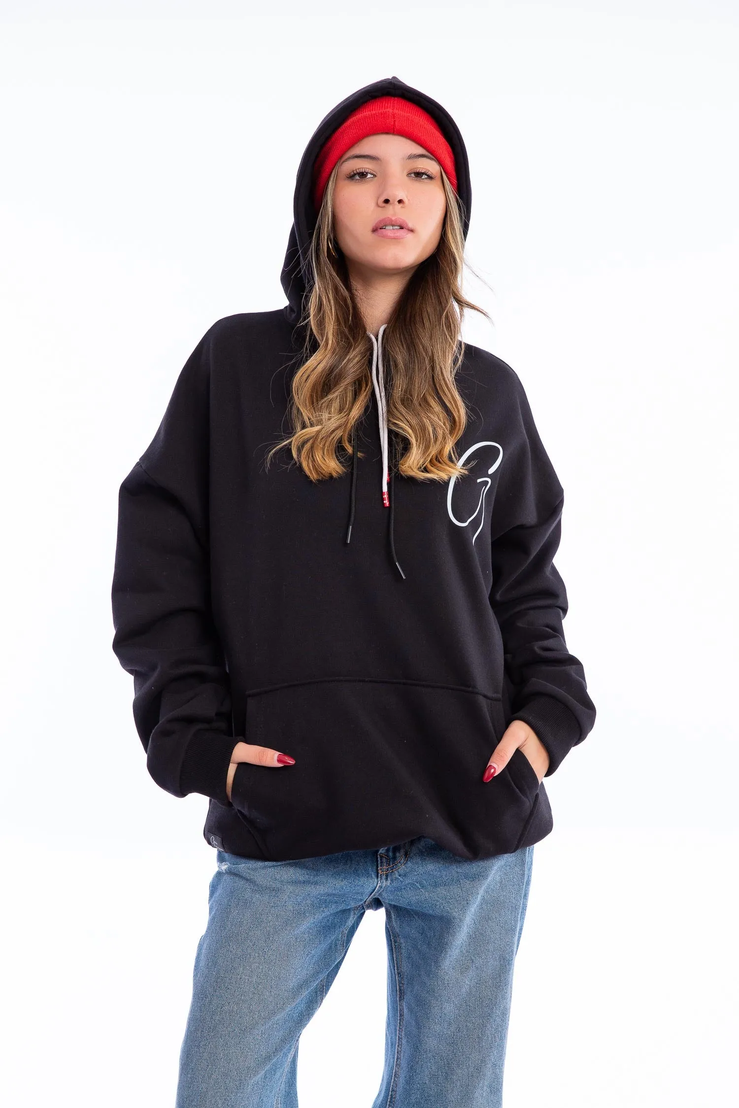 Oversized Cotton Hoodie - Grais