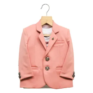 Peach Blazer With White T-Shirt