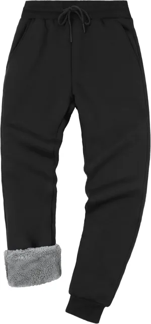 Pioneer Camp Men's Sherpa Lined Sweatpants Winter Warm Fleece Joggers Heavyweight Thermal Pants for Athletic Lounge Running