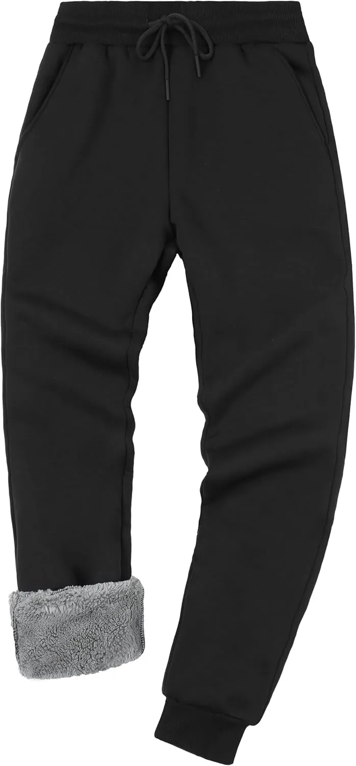 Pioneer Camp Men's Sherpa Lined Sweatpants Winter Warm Fleece Joggers Heavyweight Thermal Pants for Athletic Lounge Running