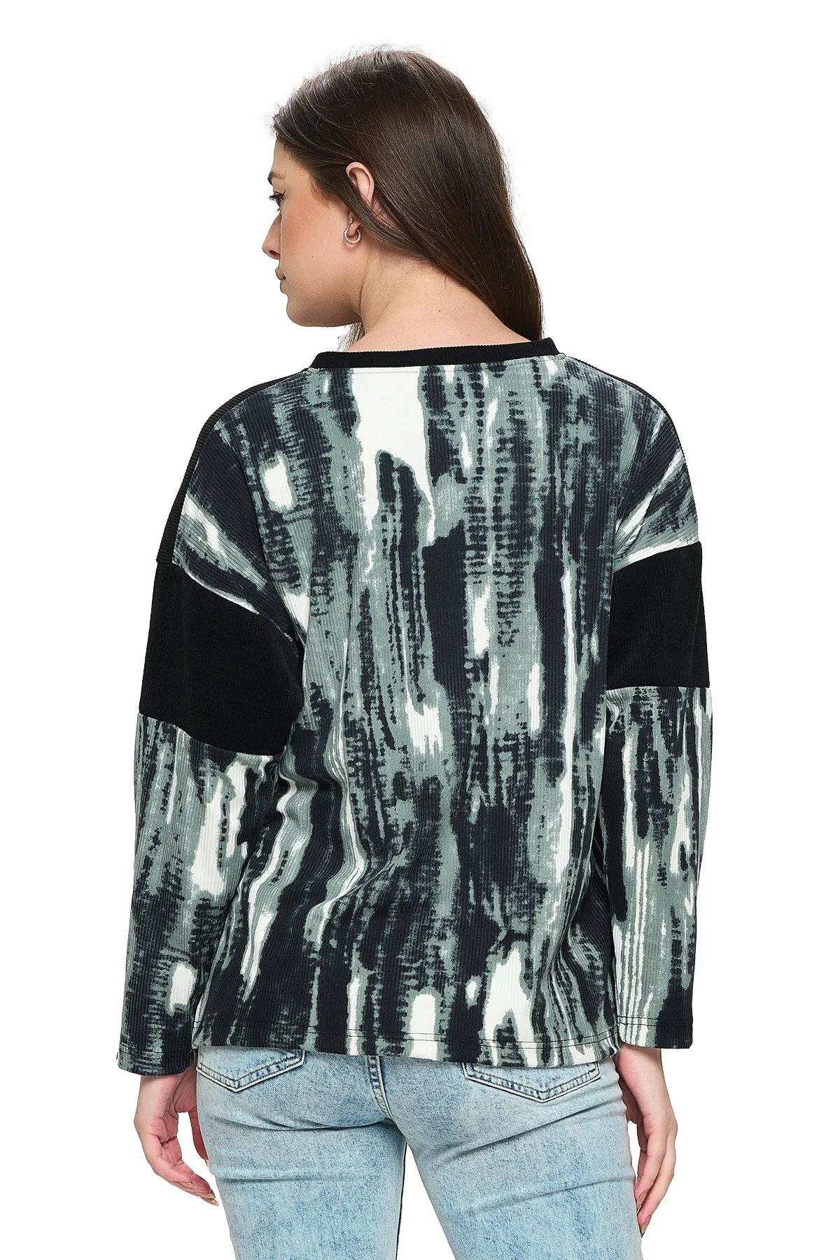 Pullover Colorblock Ribbed Oversized