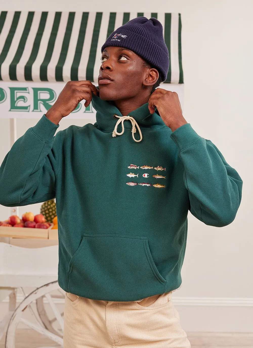 Rare Fish Hoodie | Champion and Percival | Forest