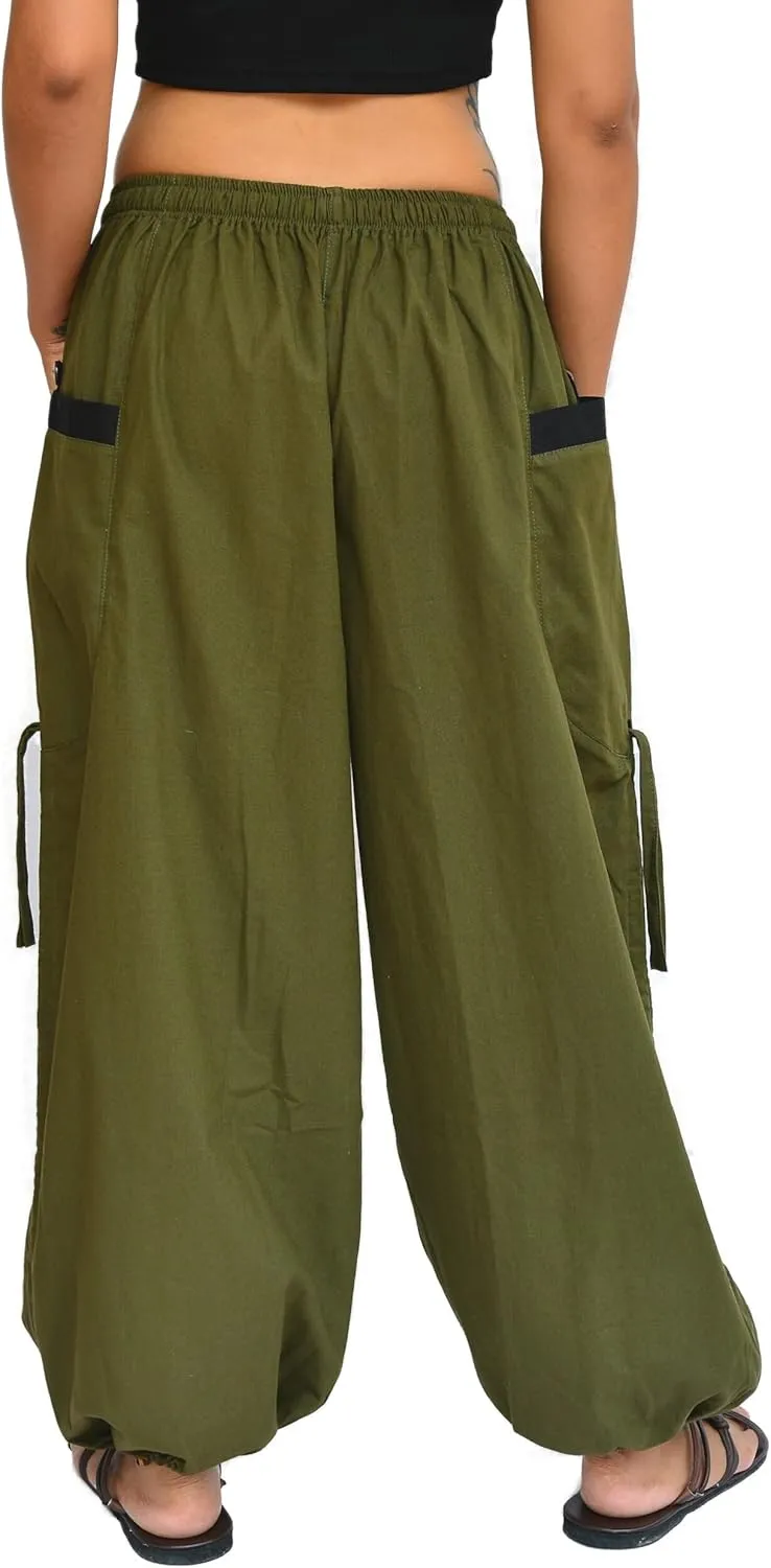 Sakoonee Yoga Lounge Pants Men Women Casual Baggy Trousers Adjustable Length 2 Pockets One Size, Elastic Waist