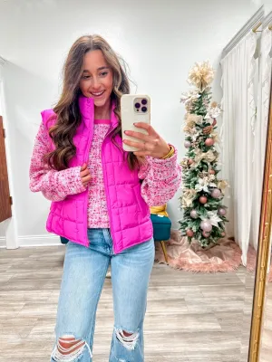 Solid Puffer Padded Warm Vest