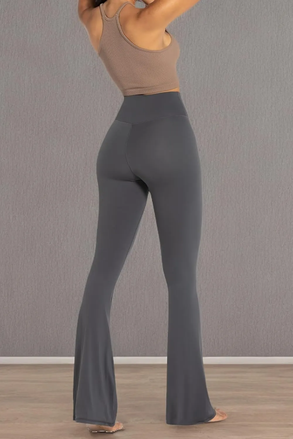 Sunzel Womens Flare Leggings No Front Seam Flare Yoga Pants with Tummy Control Crossover High Waist and Wide Leg