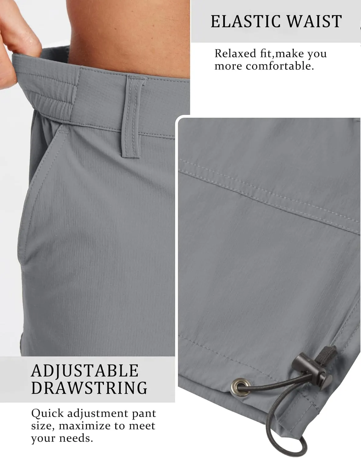 TACVASEN Men's Capri Pants 7 Pockets 3/4 Quick Dry Water Resistant Workout Hiking Summer Long Cargo Shorts Below Knee