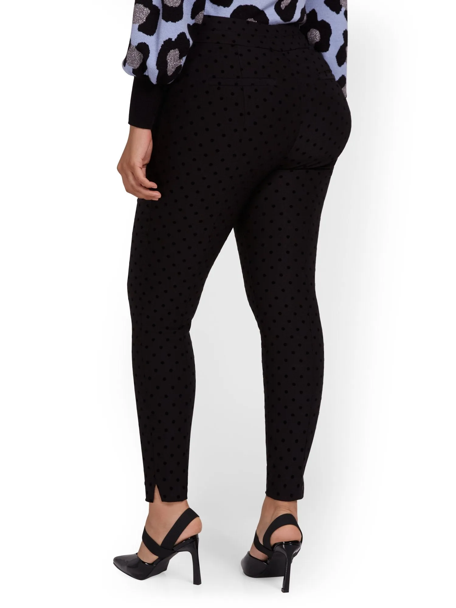 Tall Whitney High-Waisted Pull-On Slim-Leg Pant - Dot-Print