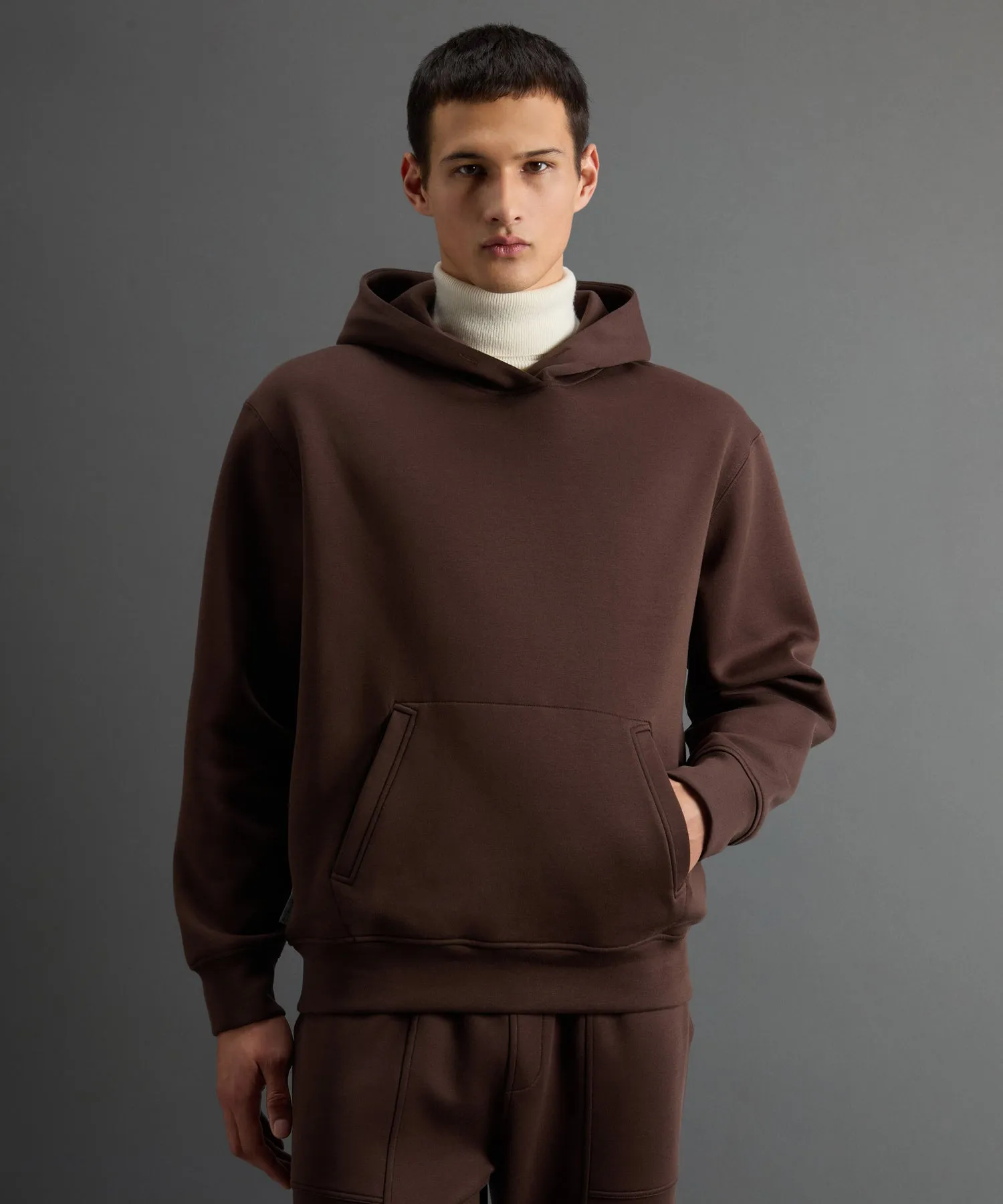 Todd Snyder X Woolrich Luxe Tech Hoodie in Brown