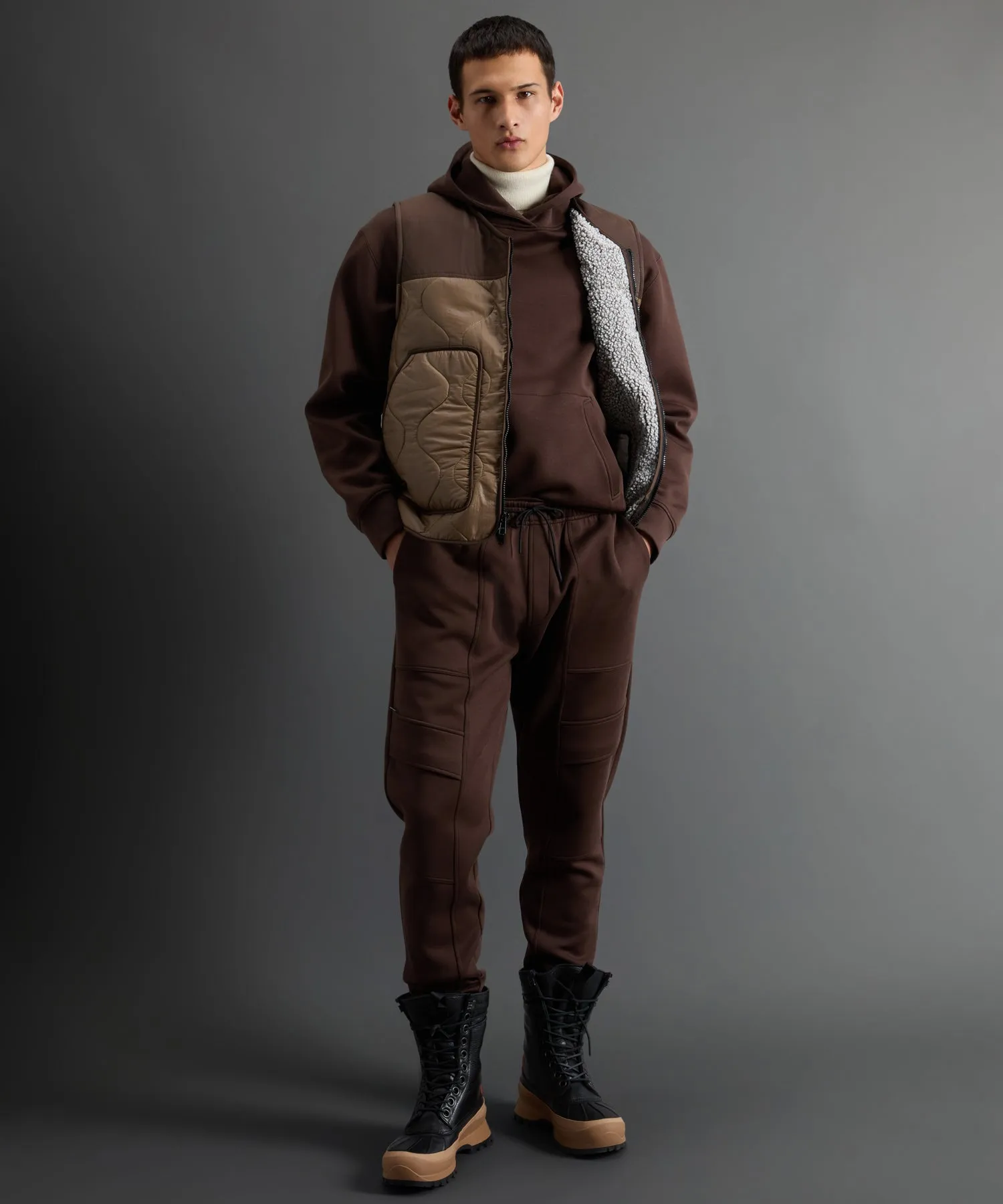 Todd Snyder X Woolrich Luxe Tech Hoodie in Brown