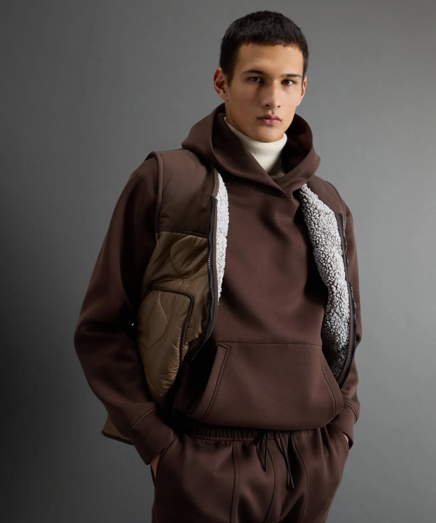 Todd Snyder X Woolrich Luxe Tech Hoodie in Brown