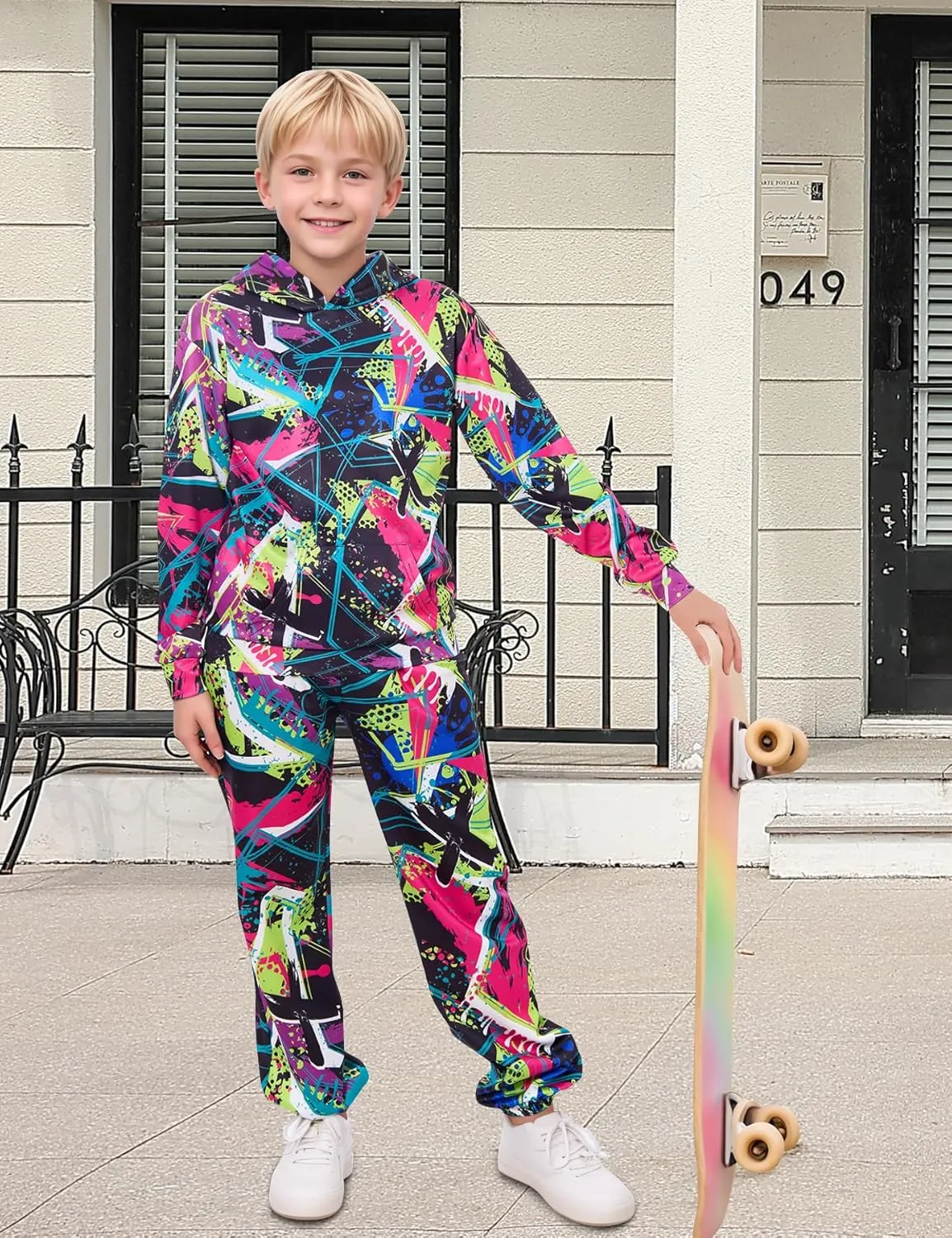uideazone Boys Girls 2 Pcs Tracksuit Outfit Hoodie Sweatshirt & Sweatpant Sweatsuit Clothing Sets for Kids 7-14T