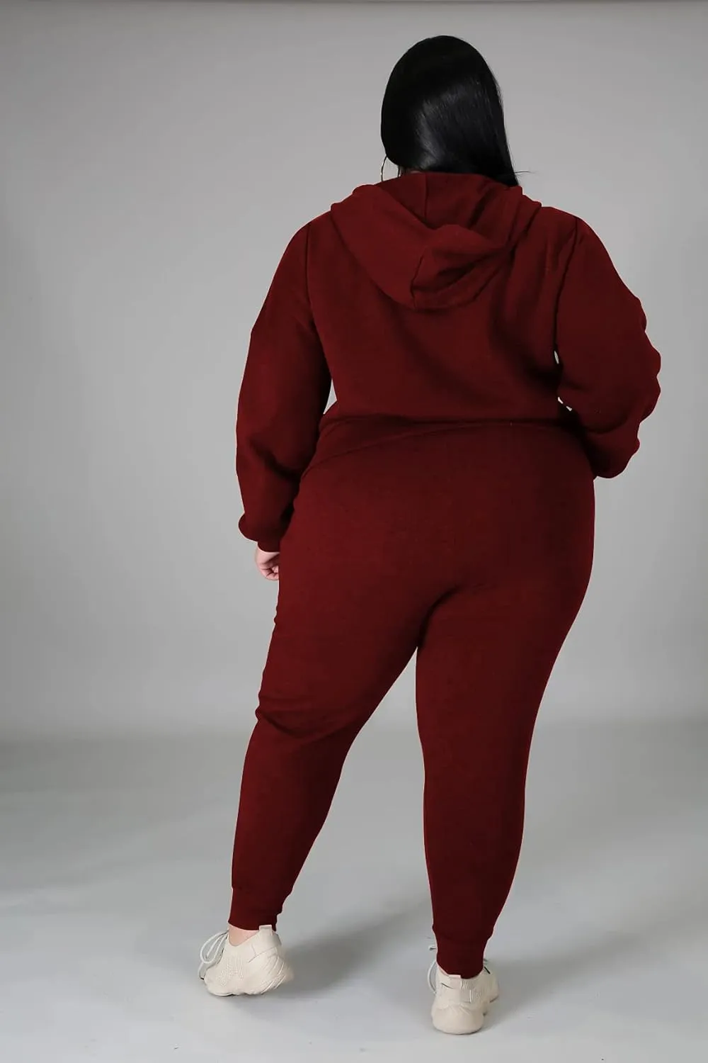 YeGine Womens Plus Size Two Piece Outfits Sweatsuits Casual Long Sleeve Set With Pockets