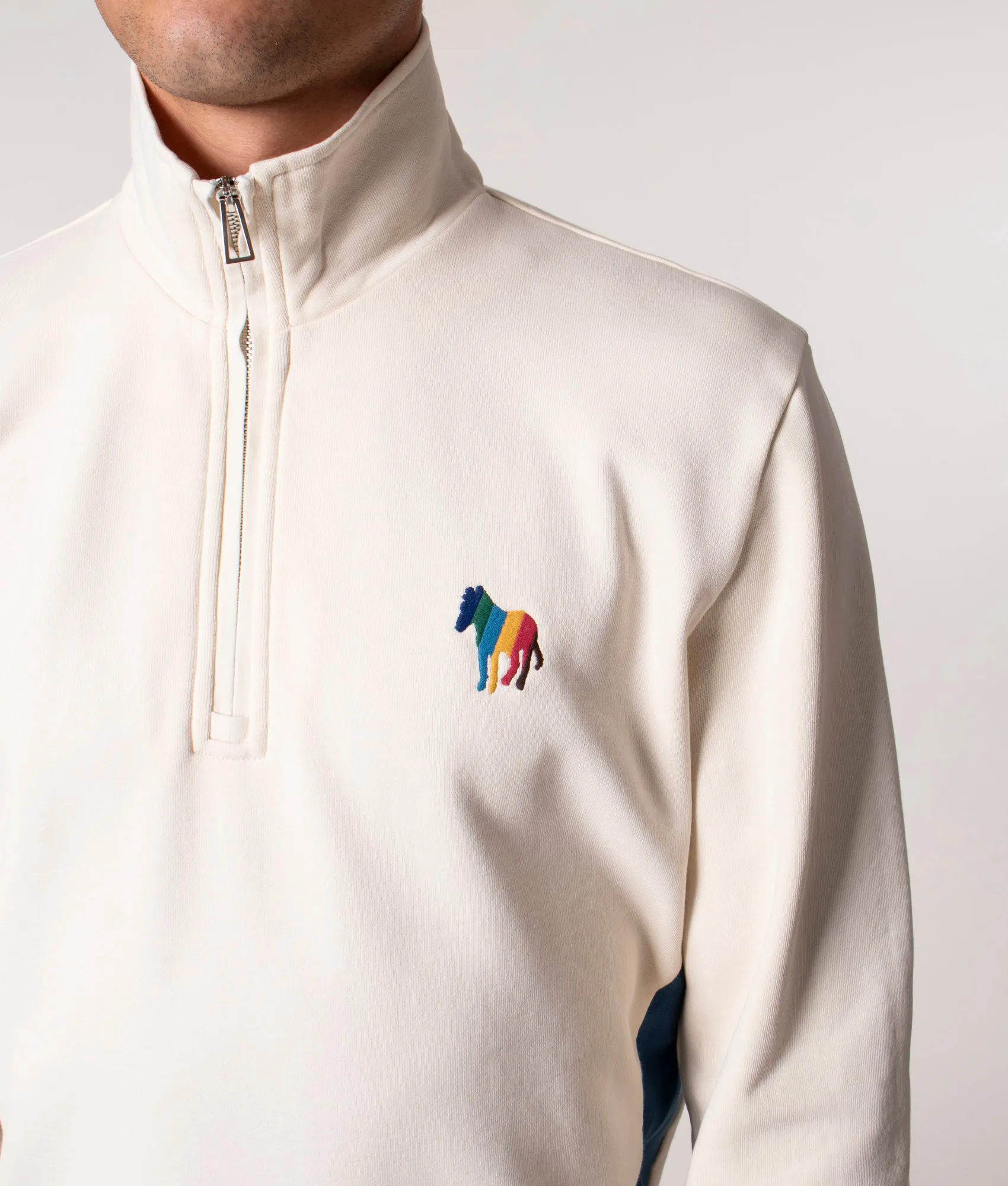 Zebra Emblem Quarter Zip Sweatshirt