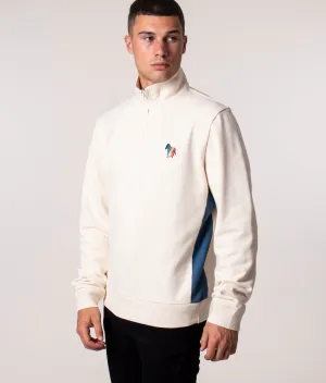 Zebra Emblem Quarter Zip Sweatshirt