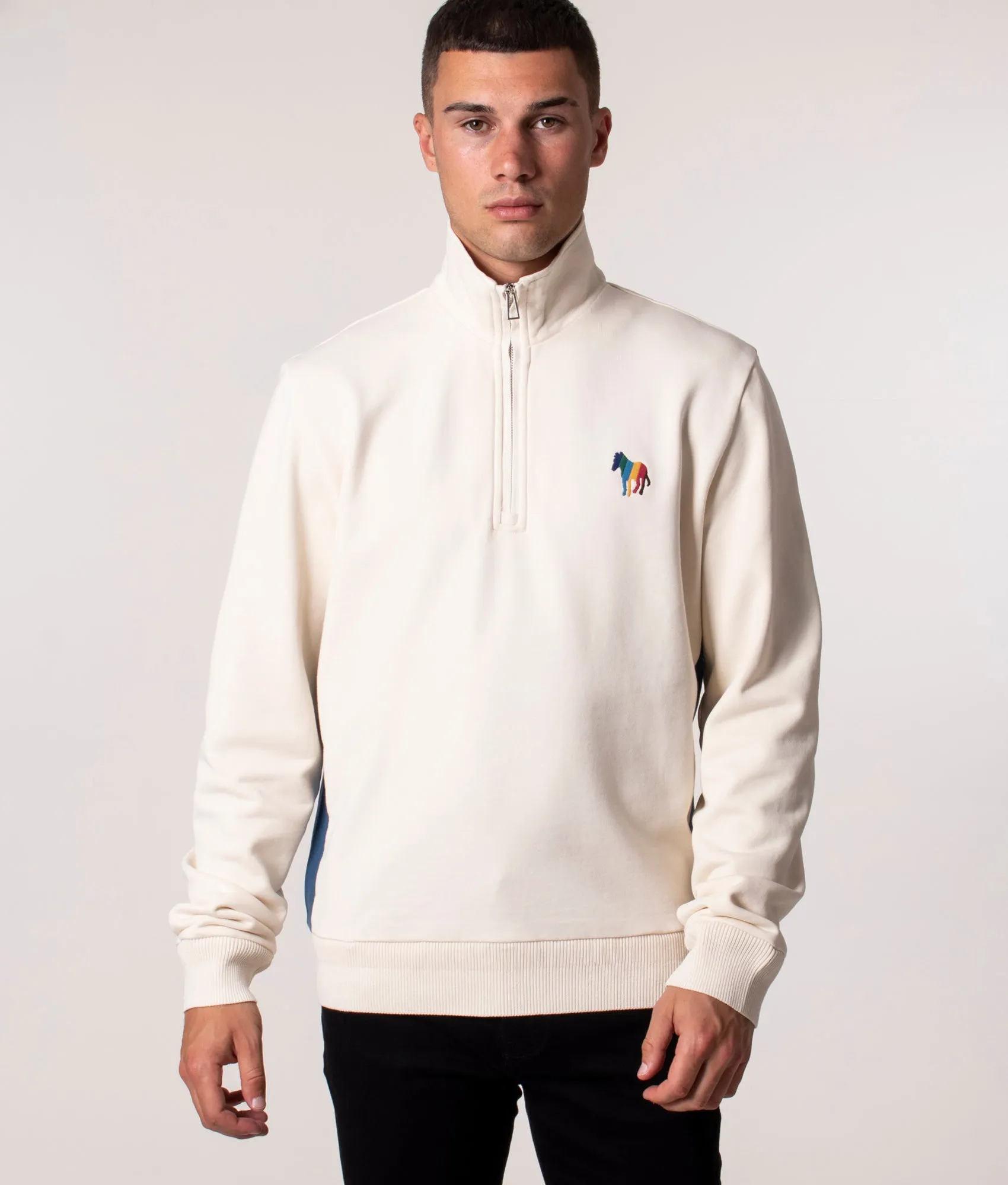 Zebra Emblem Quarter Zip Sweatshirt