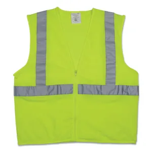 Zipper Safety Vest, X-large, Hi-viz Lime Yellow