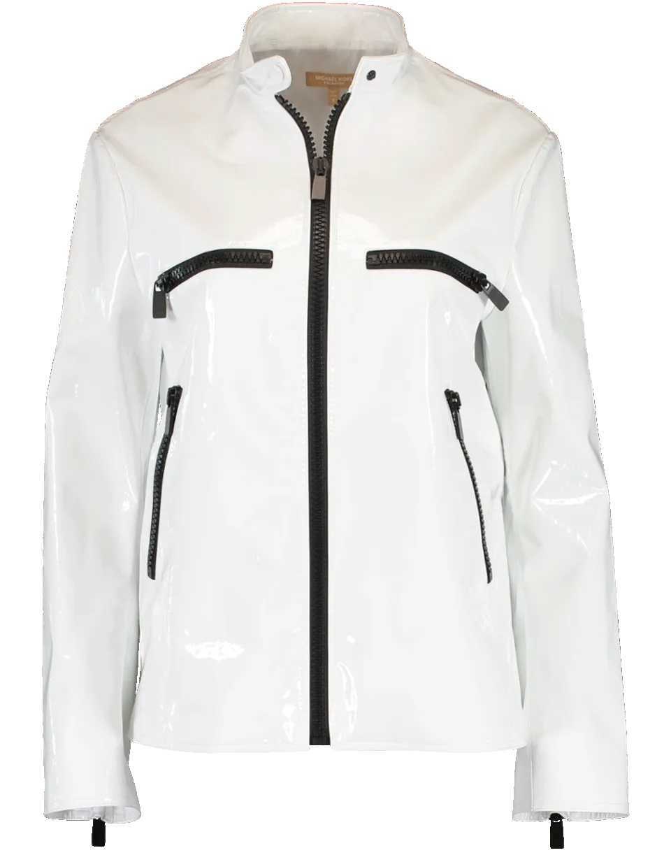Zippered Leather Surf Jacket
