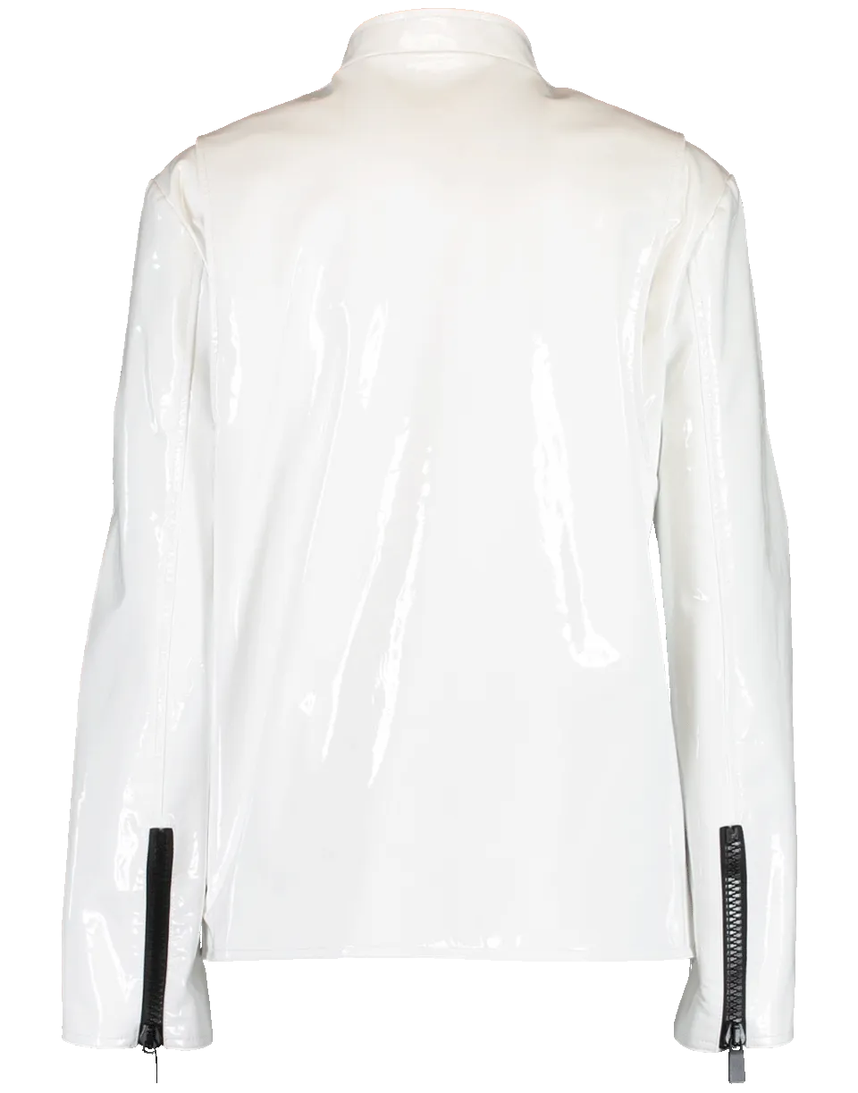 Zippered Leather Surf Jacket